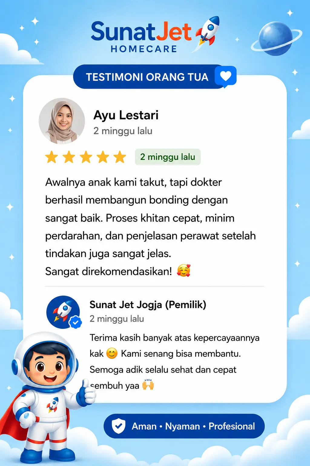 Testimoni orang tua pasien sunat homecare Jogja 3